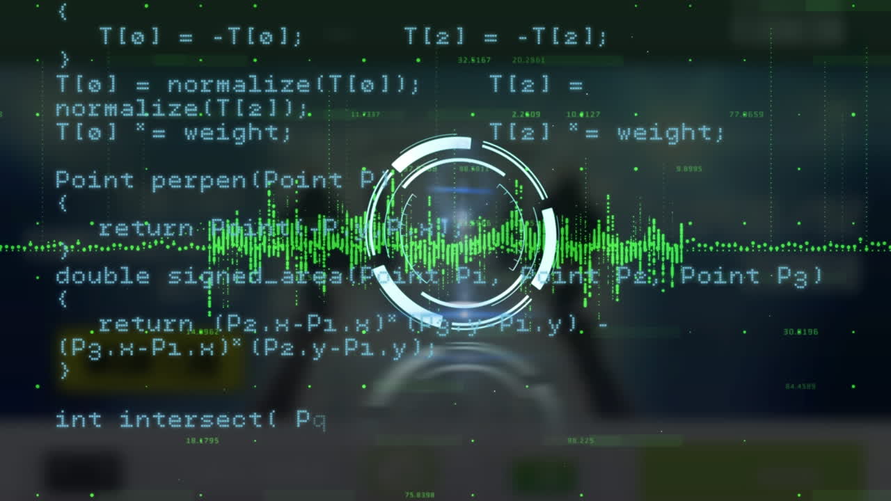 디지털 인터페이스와 데이터 처리의 애니메이션