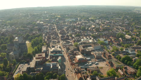 circling aerial shot over winchester uk