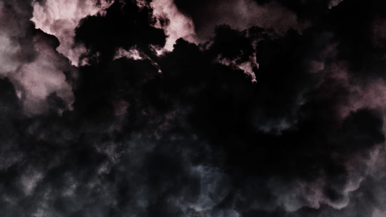 다가오는 적운 구름 내부에서 번개가 치는 뇌우