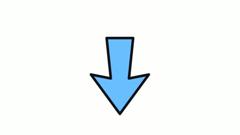 animation blue arrow sign symbol on white background