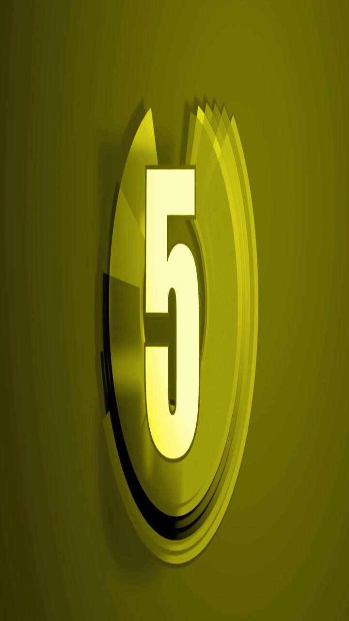 Digital Countdown Timer from Ten to Zero on Green Background