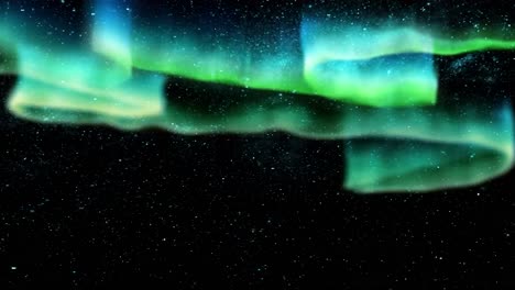 beautiful footage of blue and green northern lights aka virmalised in a black sky with lots of stars in 4k resolution