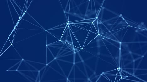 distribution of lines and points in space. digital background of data network connection. 3d rendering. seamless loop.