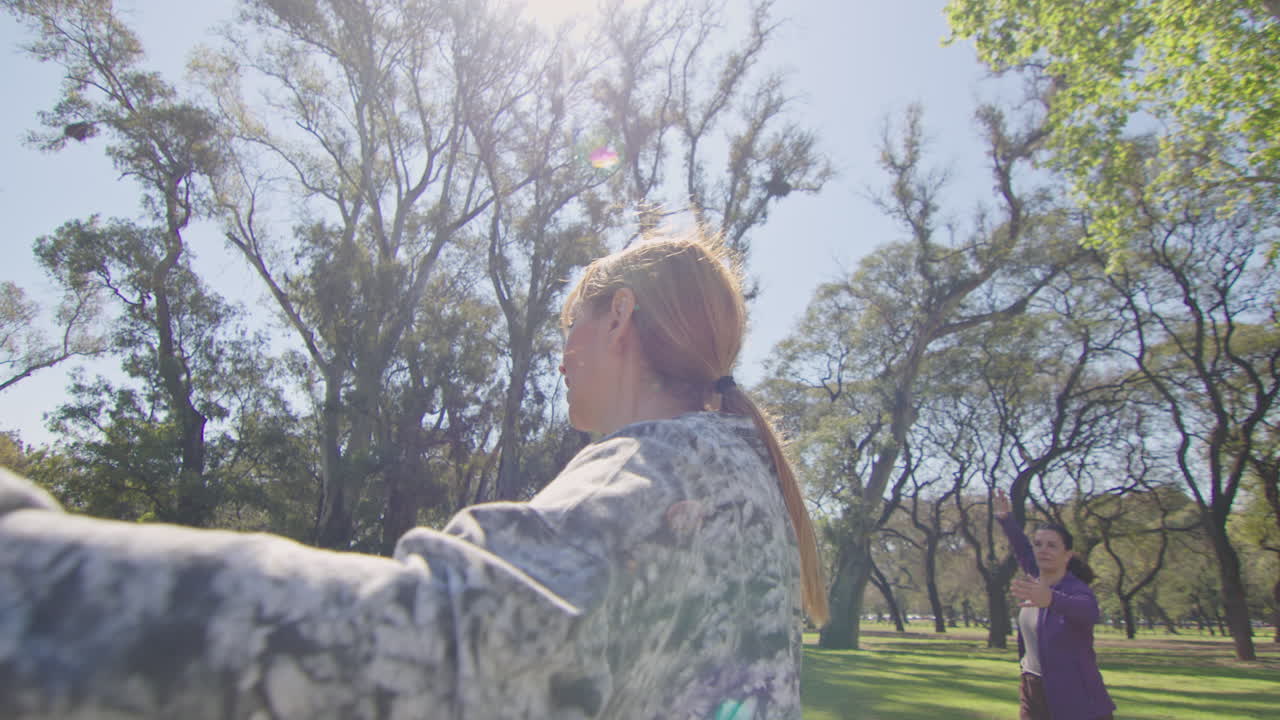Women Practicing Tai Chi in a Park
