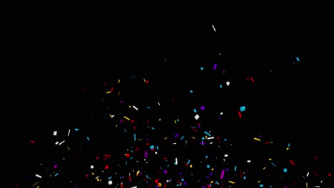 colorful isolated confetti particles explosions popper falling 4k animation alpha matte channel
