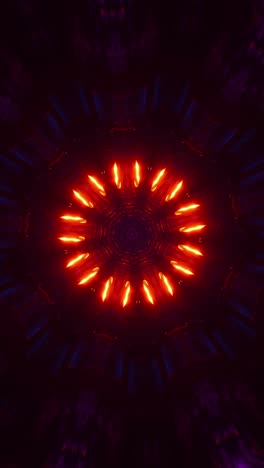 neon tunnel kaleidoscope effect. looped animation vertical
