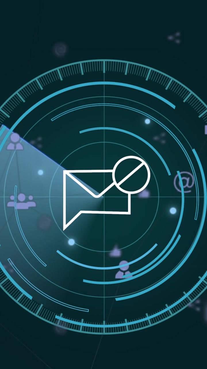 Animation of data processing on black background