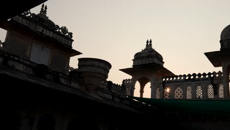majestic indian palace architecture at sunset