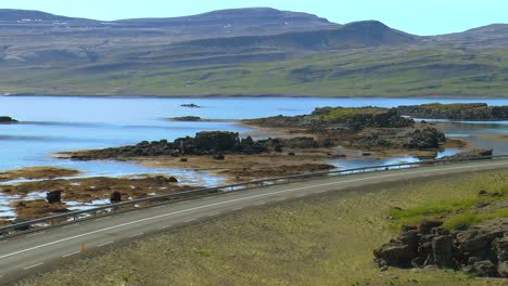 Slow-motion-footage-of-peaceful-Icelandic-coast-line-located-in-Westfjords