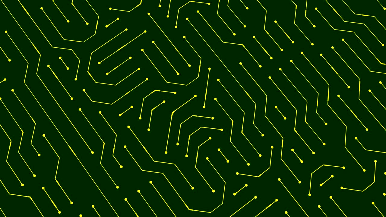 animación de las conexiones de una placa de circuitos