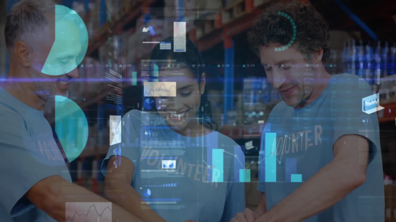 procesamiento de datos estadísticos contra voluntarios y voluntarias que abren bolsas de donación en el almacén