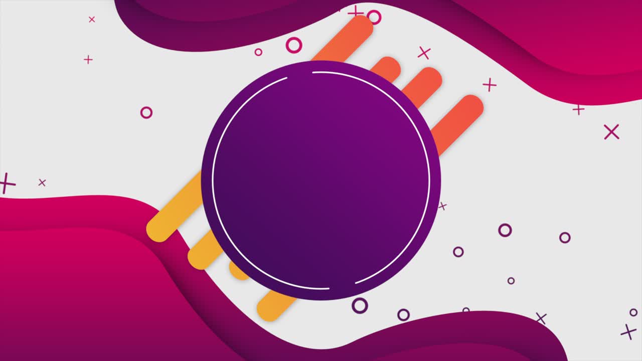 estilo púrpura de memphis con ondas líquidas y círculo