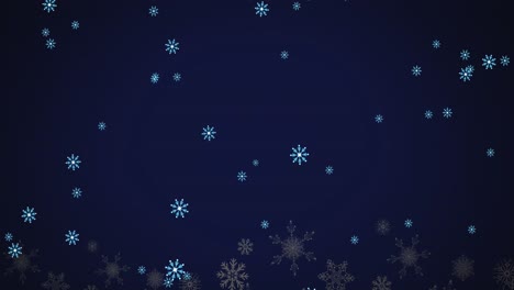 Animación-De-Nieve-Cayendo-Sobre-Fondo-Negro