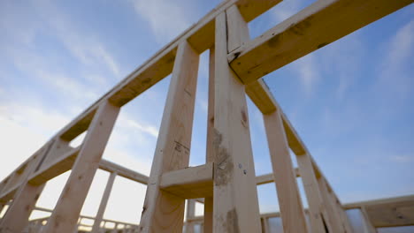 new construction home - close-up of studs on upper floor