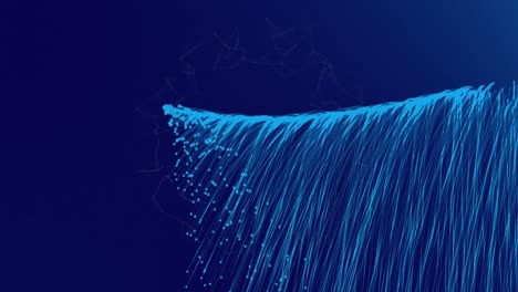 animación de fuegos artificiales azules cayendo sobre un fondo azul oscuro