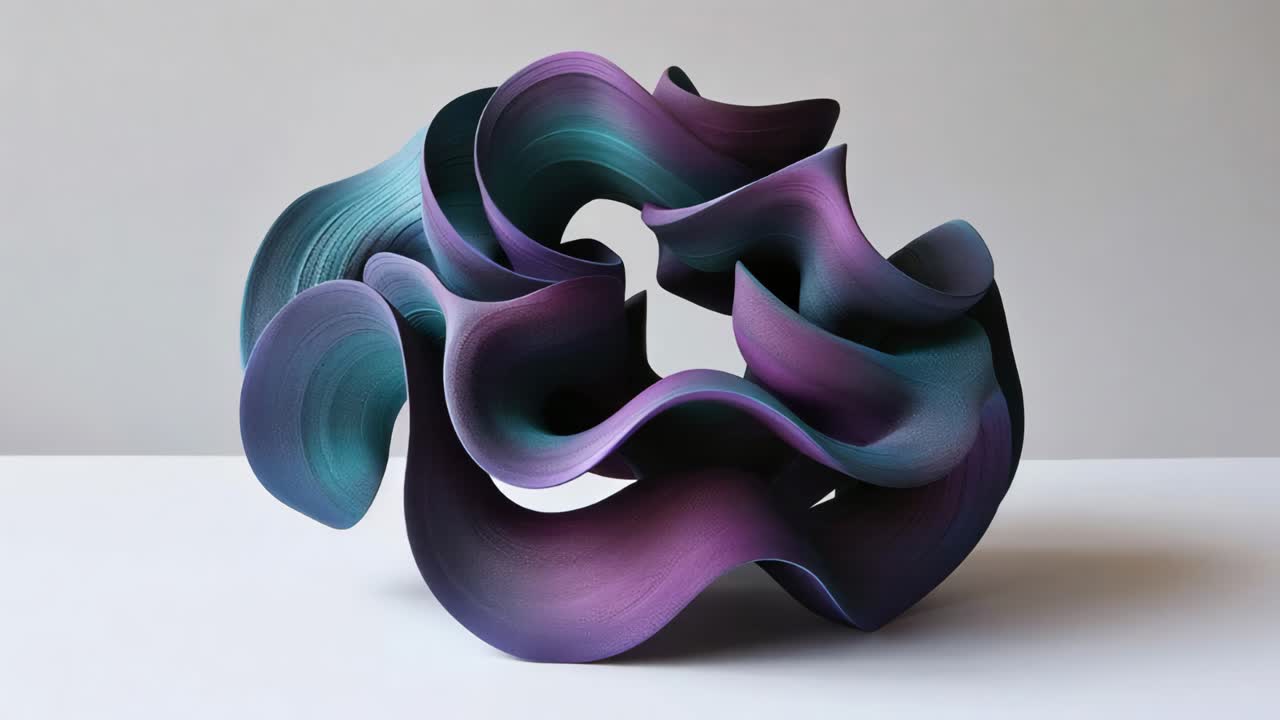 Abstract Art Sculpture with Gradient Colors