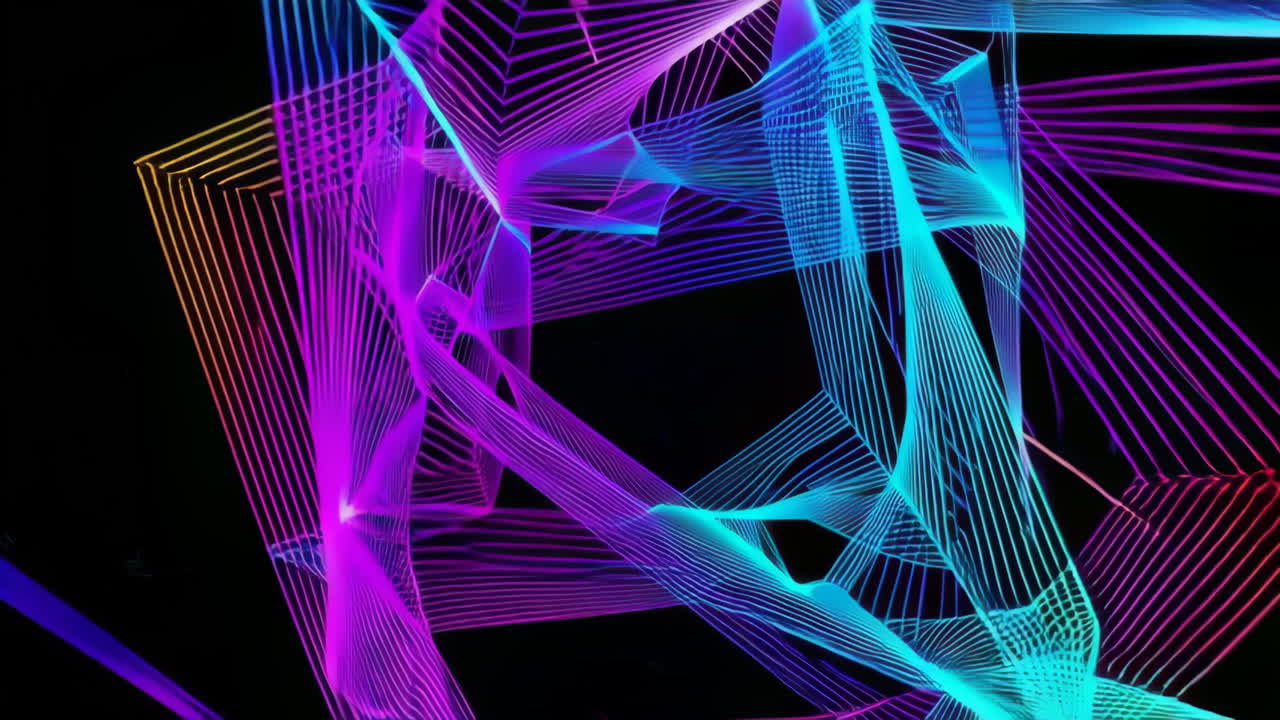 Abstraktní geometrické neonové umění