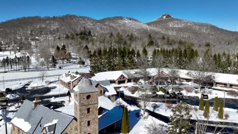 Tynecastle-aerial-push-in-near-Banner-Elk-NC,-North-Carolina