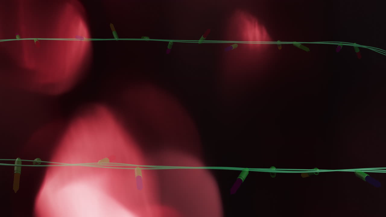 animación de luces de hadas parpadeantes sobre manchas de fondo claro