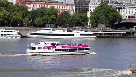 ferry boat cruising on the thames river