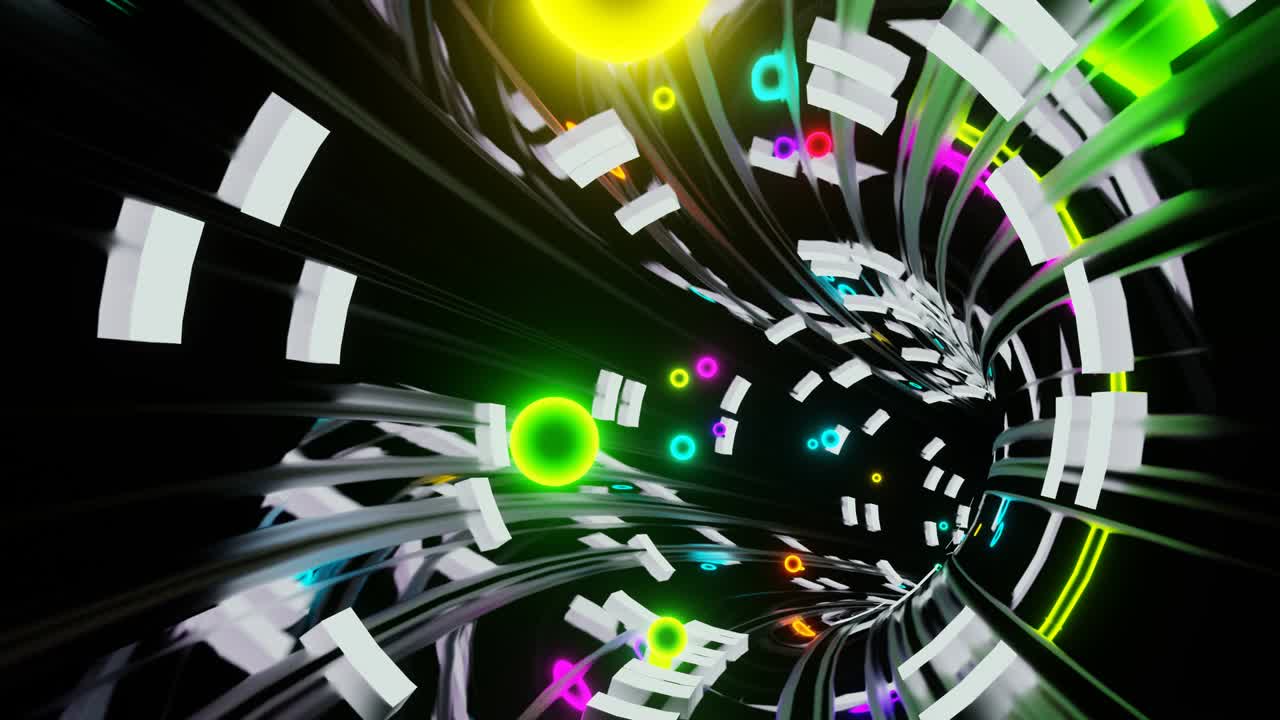 el hipertúnel retro, multicolor y brillante.