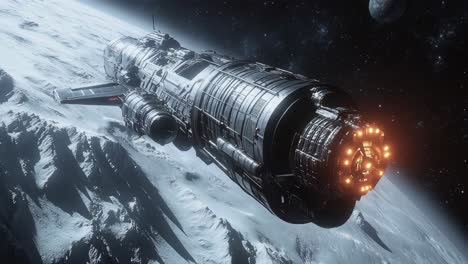 vintage spaceship in orbit