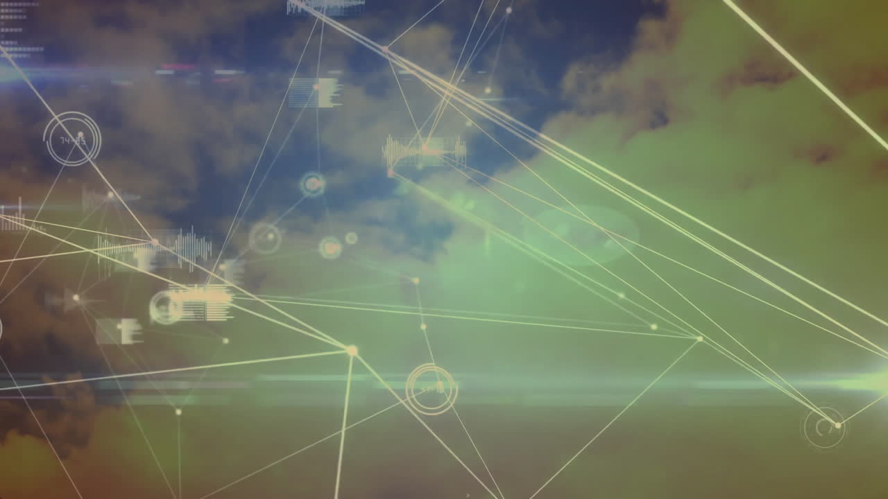 animación de la red de conexiones a través de nubes