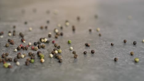 detail video of colored pepper falling in slow motion