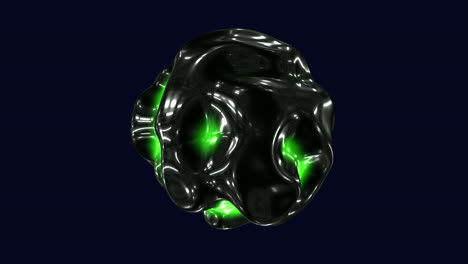 un remolino brillante de metal líquido en negro