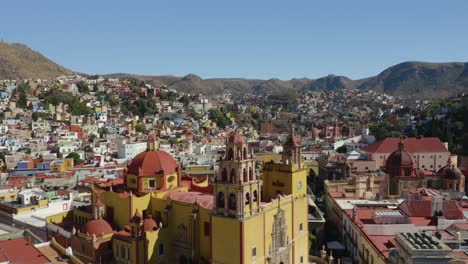 drone descends to reveal our lady of guanajuato catholic church