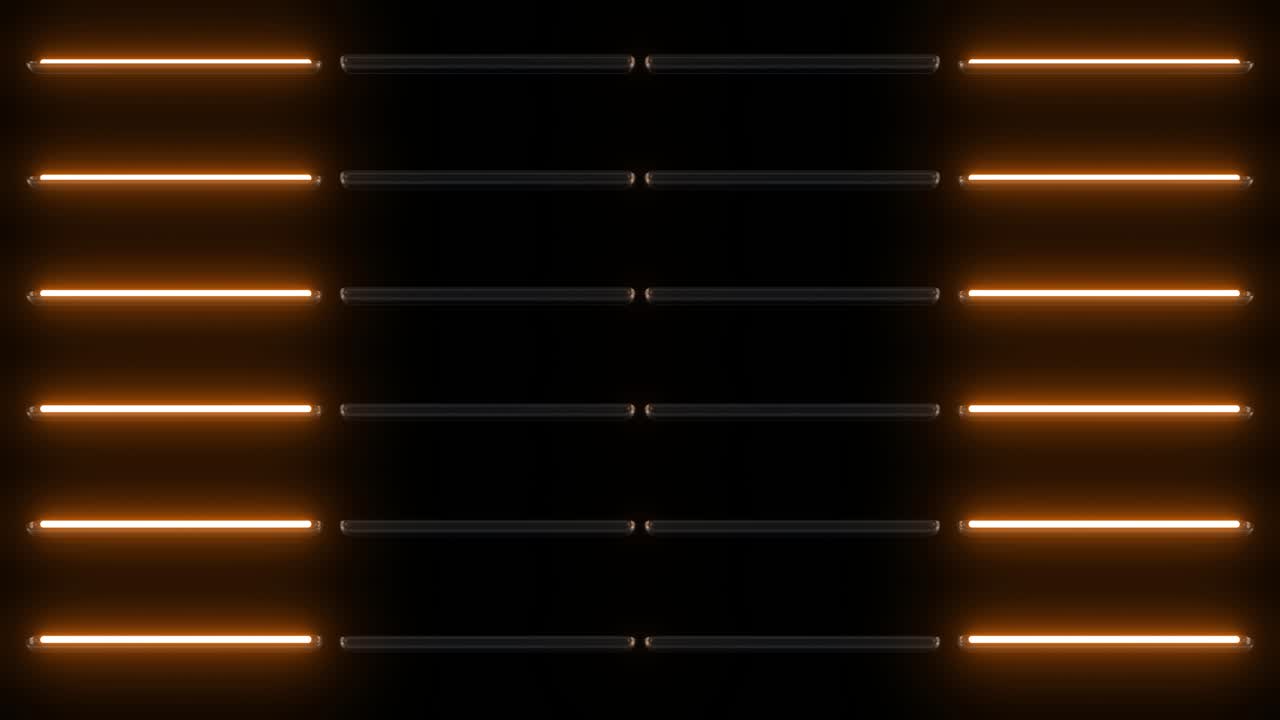 Orange Neon Light Tubes on Black Background