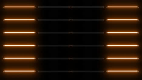 orange neon light tubes on black background