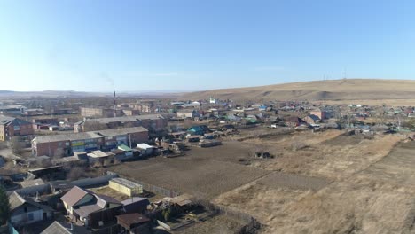 aerial view of a small town in russia