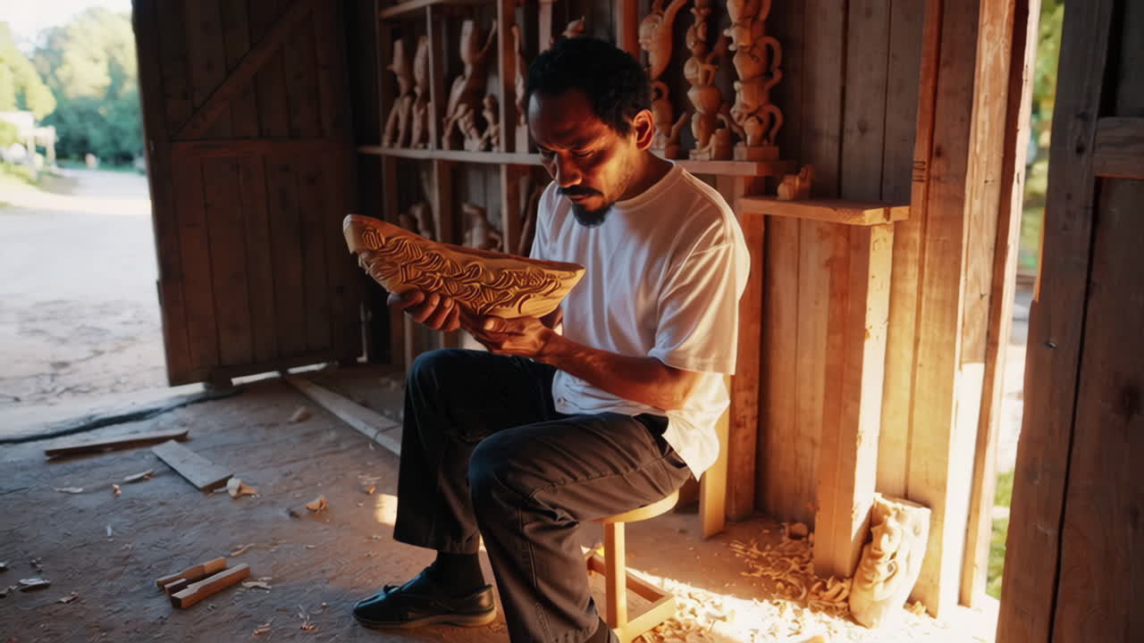 Wood Carver at Work