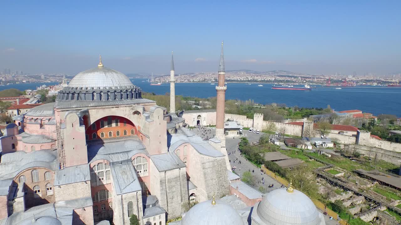 vista aérea de la hagia sophia en estambul, turquía