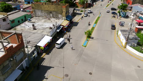 scene at the street of chichiriviche city on a sunny day in falcon state, venezuela