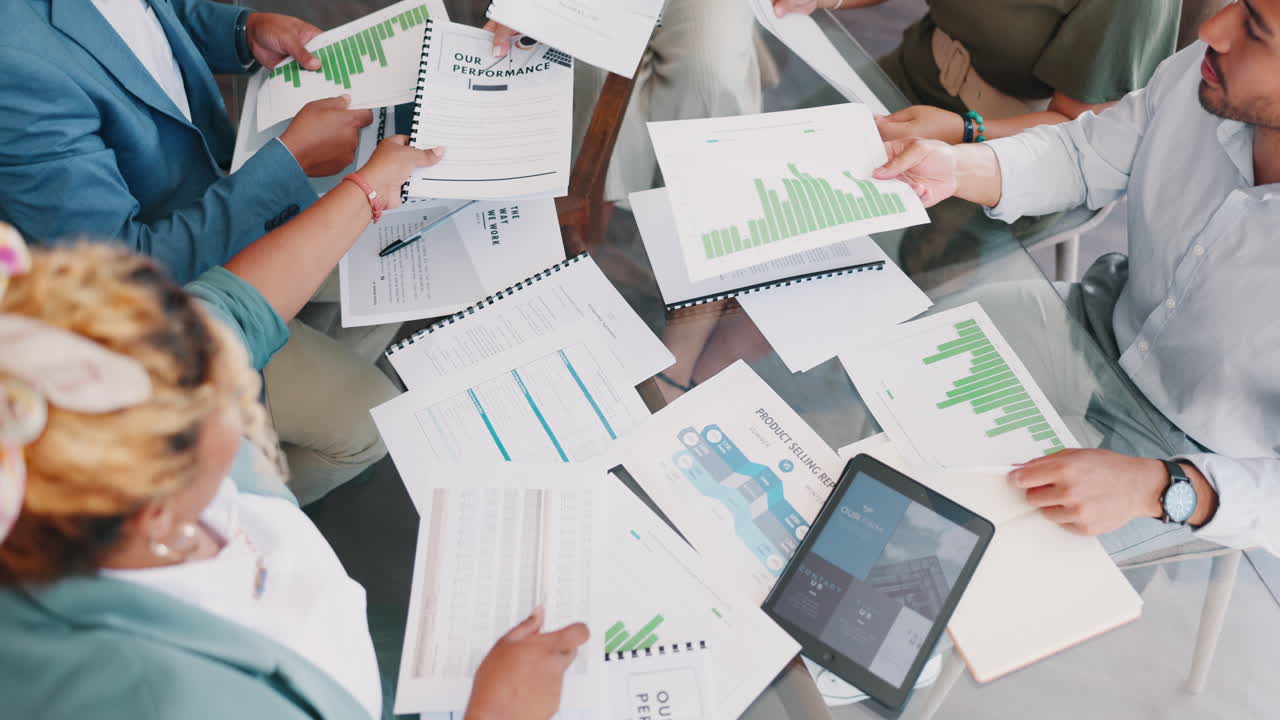 reunión de negocios, documentos