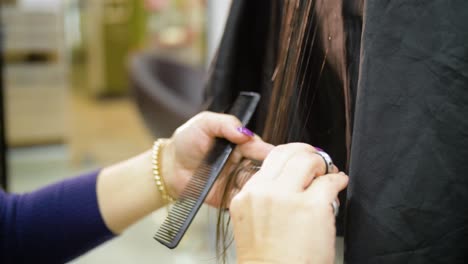 hair cutting at a salon