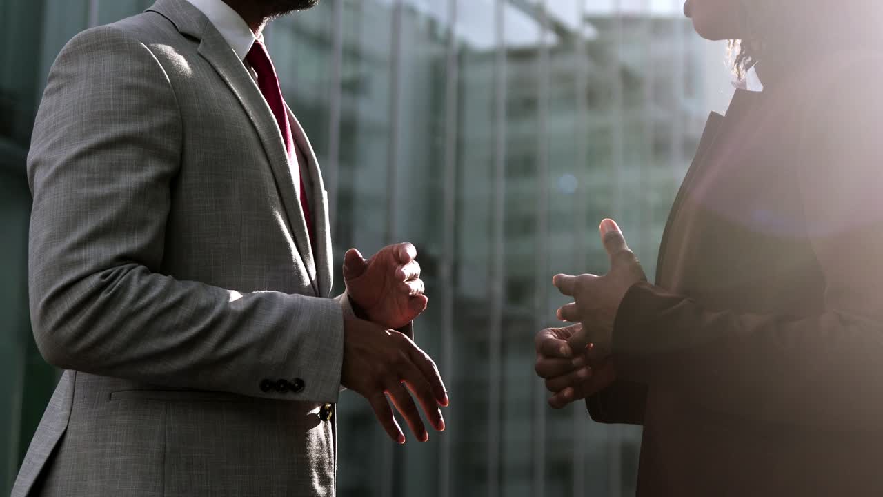 Closeup shot of two business people shaking hands