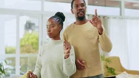 Planning,-discussion-and-black-couple-designing