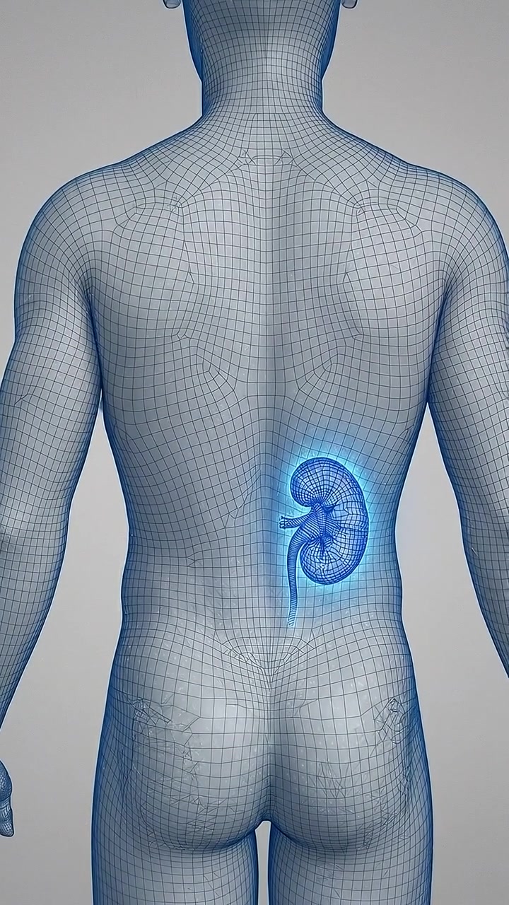 Medical Animation Showing Anatomical Location and Structure of Human Kidneys