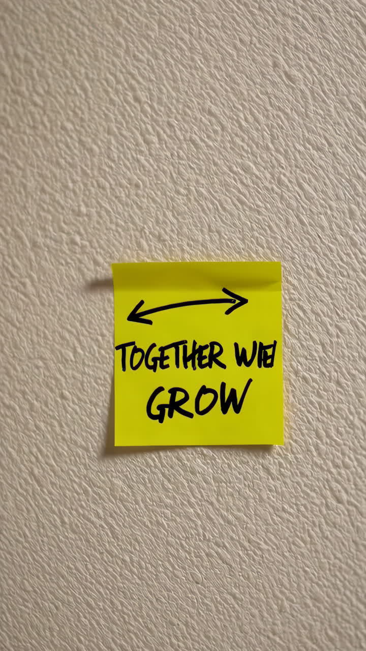 Sticky Note Reading "Together We Grow"