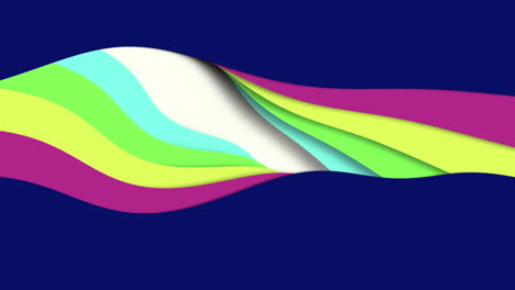 vibrant rainbow wave on blue background