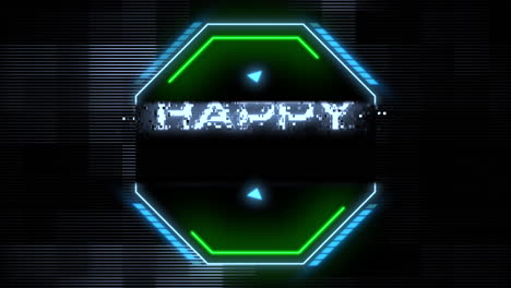 Happy-New-Year-text-on-digital-screen-with-HUD-elements