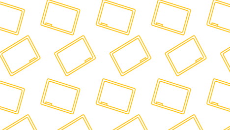 animación de los iconos de los artículos escolares que se mueven sobre un fondo blanco