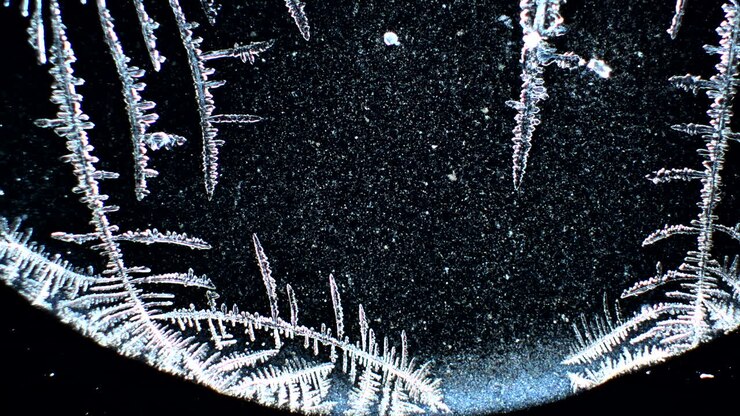 Close-up of Intricate Ice Crystal Formations