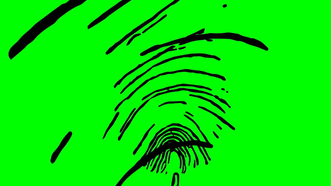 생체인식 인증, 지문 클로즈업, 키 준비, 그린 스크린 템플릿