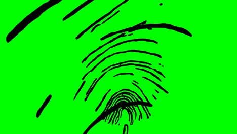 autenticación biométrica. huellas dactilares de primer plano. la tecla está lista. plantilla de pantalla verde.