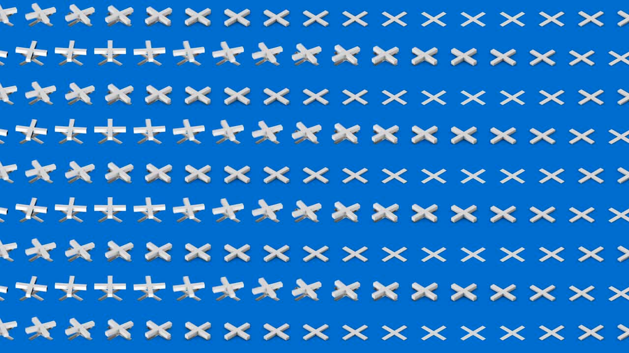 추상적인 이소메트릭 배경 색 십자가 플러스 수평 파동 움직임