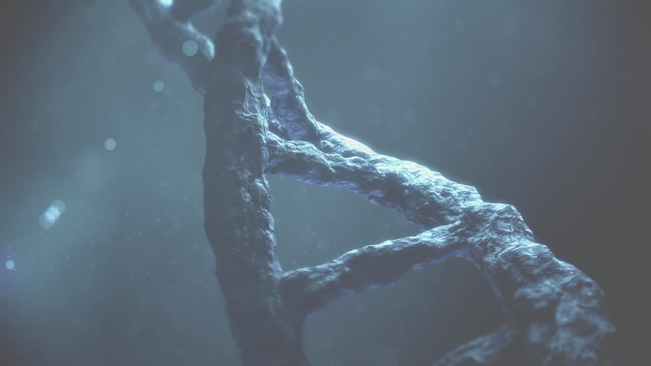 animación de la macro de la hilera de adn girando